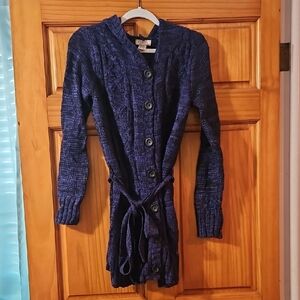 Women's Black/Violet Sweater Cardigan